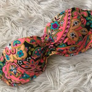 Pattern Bandeau Swim Top